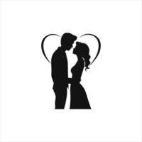 Walking Together Art Minimalist Valentine Silhouette vector