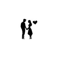 Romantic Valentine Silhouette of a Couple Walking Together in Clean Minimalist Black and White Art Symbolizing Love Unity and Connection with Elegant and Timeless Design vector