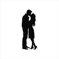 Elegant Valentine Silhouette Art of a Romantic Couple Holding Hands Walking Together in a Minimalist Black and White Design with Clean Lines and Symbolic Love Connection vector