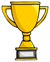 gold cartoon trophy for design element. trophy with a simple image. trophy images can be used for additional design elements png