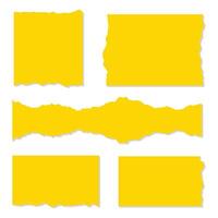 Set of white torn paper . vector