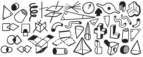 big set of abstract line forms vector
