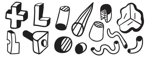middle set of abstract line forms vector