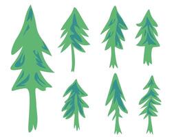 small set of fir trees vector