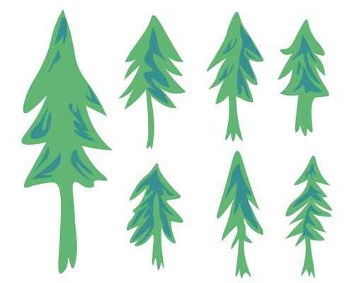small set of fir trees