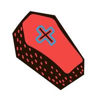 coffin in hand drawn style vector