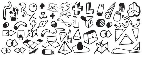 big set of abstract shapes vector
