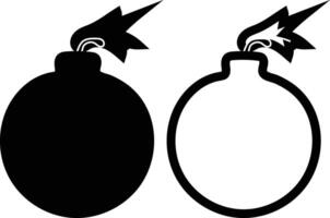bomb with a burning fuse flat isolated on white background, bomb icon vector