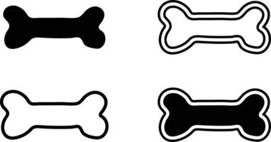 Dog Bone icon set illustrations vector