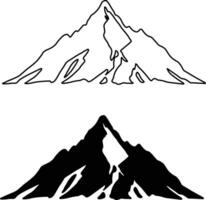 Single mountain silhouette. Mountain . Mountain silhouette - icon on white background vector