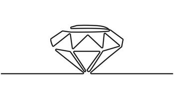 diamond continuous one line drawing Symbol Illustration vector