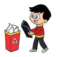 Throw garbage in the trash vector