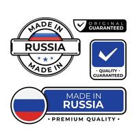 Badge bundle made in Russia label icon emblem isolated on white background vector