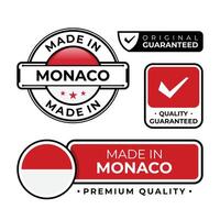 Badge bundle made in Monaco label icon emblem isolated on white background vector