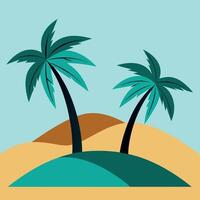 palm trees on either side vector