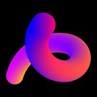 Abstract fluid curve shape. Gradient blend line icon. illustration isolated vector