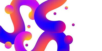 Gradient colorful motion twisted liquid line shapes on white background. Modern abstract backdrop, banner and brochure. vector
