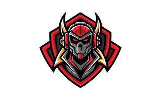 a red and black helmet with horns on it vector
