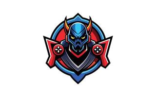 red demon with horns on his head vector