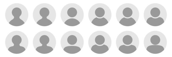 Plain pictogram user avatar headshot. Login profile button or log out unknown account admin icon. Register genderless line icon placeholder. Man or woman neutral gender vector