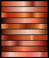 Bronze gradients set. Metallic bronze gradients. Elegant bronze gradients collection.bronze style. vector