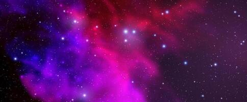 Space background with realistic nebula and shining stars. Magic colorful galaxy with stardust vector