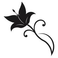 Beautiful floral element silhouette versatile decorative use. vector