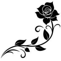Elegant Silhouette Corner Elements and Ornaments for Design vector