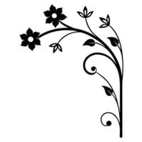 Minimalist Silhouette Design Ornament Corner Element vector