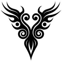 Beautiful floral ornament element silhouette for versatile decorative use. vector