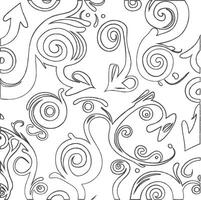 Background with black floral patterns and arrows. vector