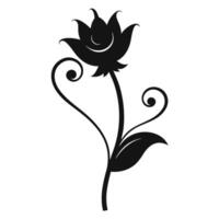 Minimalist floral design corner silhouette perfect for creative compositions. vector