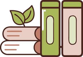 Stack of Books with Eco-Friendly Containers vector