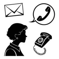 Woman talking on phone vector