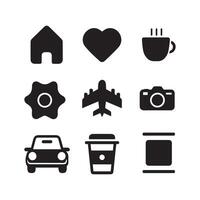Simple ui Icons Set, silhouette illustration. vector