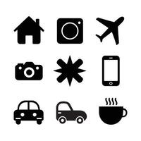 Basic ui Icon Set, silhouette icon, on white background, vector