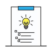 Creative brainstorming concept featuring a light bulb sketch on a notepad vector