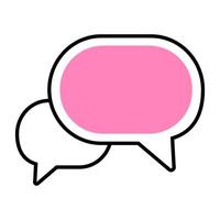 Speech bubbles representing communication between two individuals in a digital format vector
