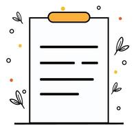Document with decorative elements and blank lines for writing notes or tasks vector