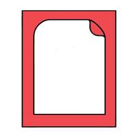 Blank sheet of paper with curled corner within a red border design vector