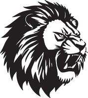 A silhouette illustration of a fierce majestical lion vector