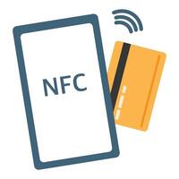 NFC payment with smartphone Contactless NFC payment sign vector