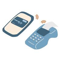 Contactless payment with pos terminal service vector