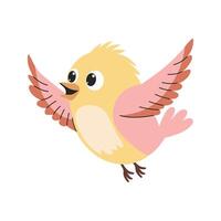 Spring bird. Beautiful birdie. Colored flat illustration isolated on white background. vector