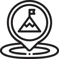 A map marker with a mountain and flag vector