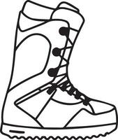 Snowboard boots coloring pages illustration vector