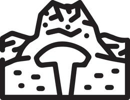 A black and white illustration of a mountain with a mountain in the background vector