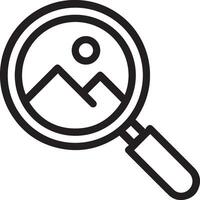 Magnifying glass with a mountain image icon illustration vector