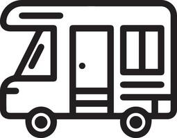 An icon of a camper van on a white background vector