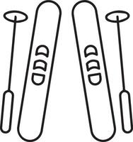 Two skis with handles and a handle on each side vector